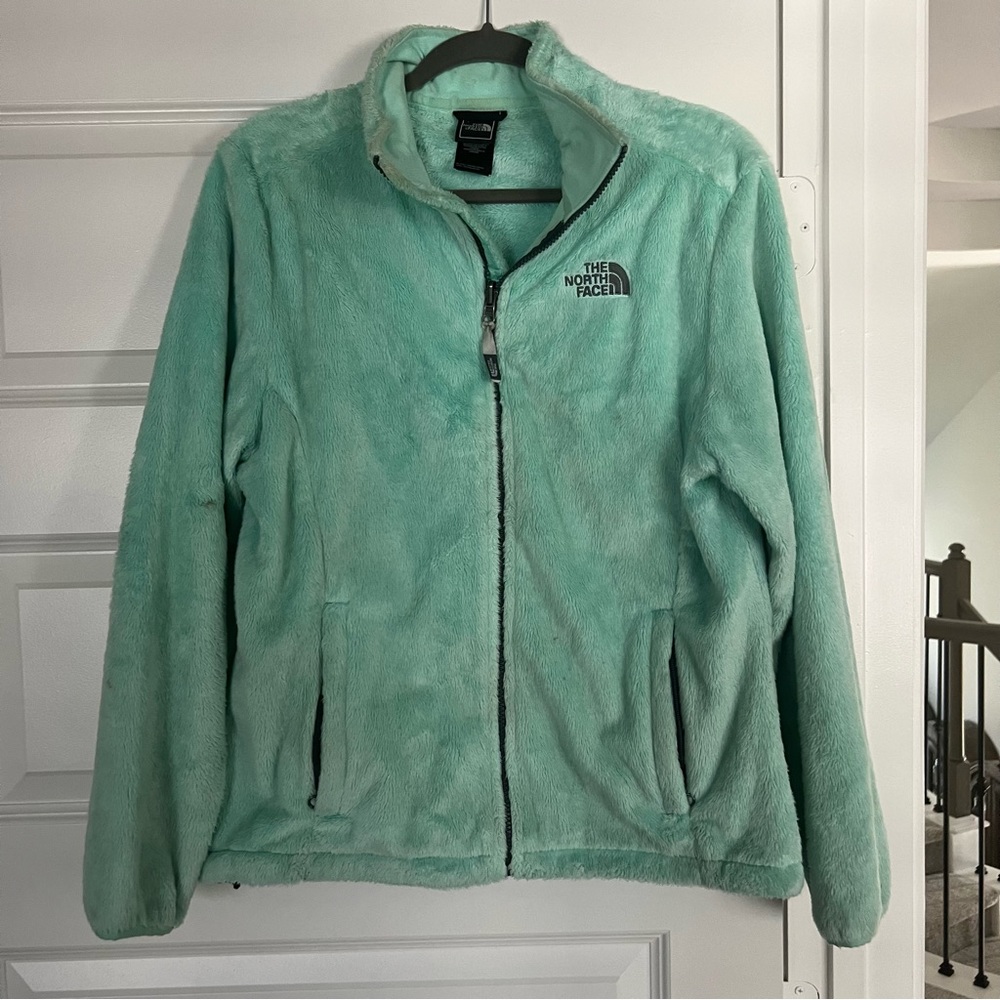 The North Face Mint Green Osito Full Zip Plush Jacket